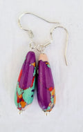 Multi Color Clay Drop Earrings with Silver Hock