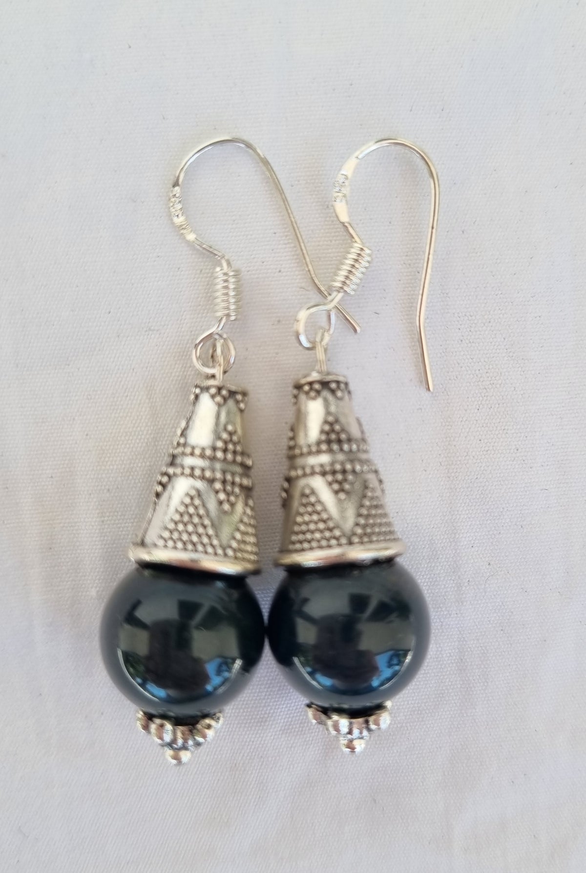 Campfire Agate Crystal Drop Earrings with Silver Hock