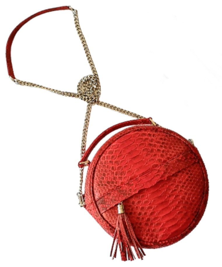 Divina Red Circular Shoulder Bag