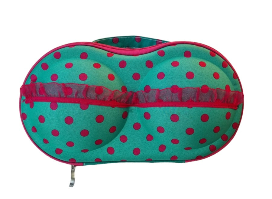 Organizer Bra Bag-Green Pocky Dot