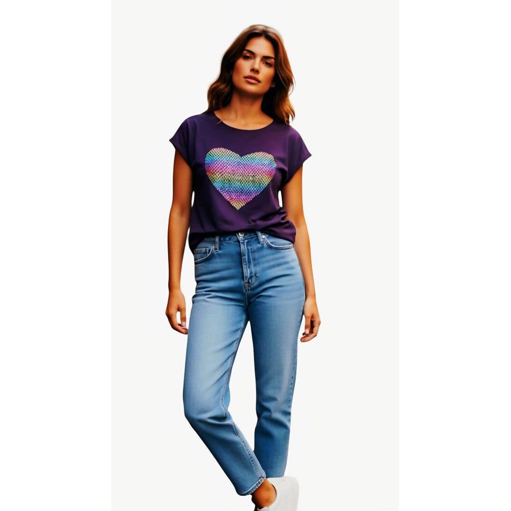 Giselle Black Rainbow Hear Top