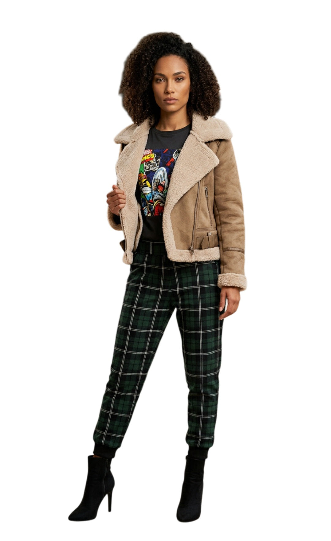 Liza Biker Jacket-Beige