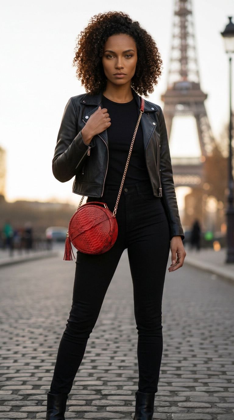 Divina Red Circular Shoulder Bag