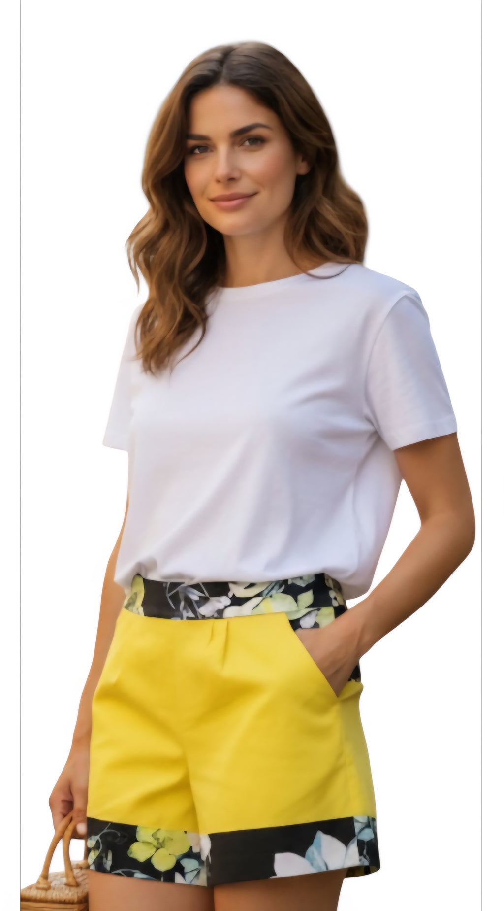 Linen Yellow Floral Short