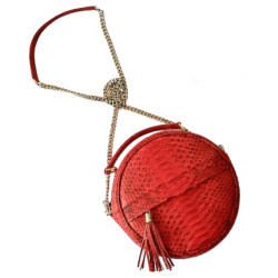 DIVINA RED CIRCULAR SHOULDER BAG